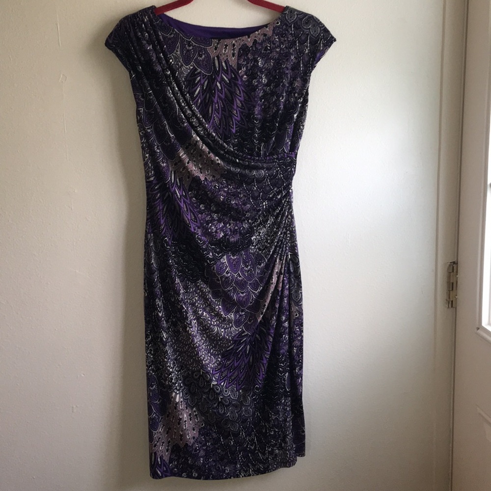 Purple wrap style dress